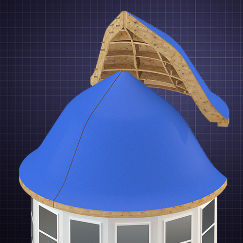 Bell curve tower roof