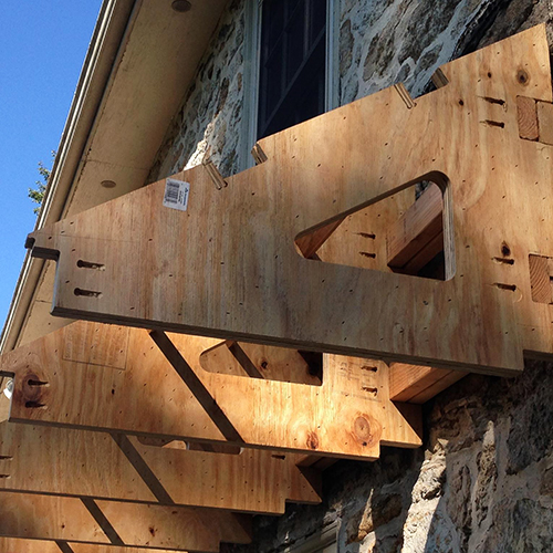 CNC-cut pent roof brackets