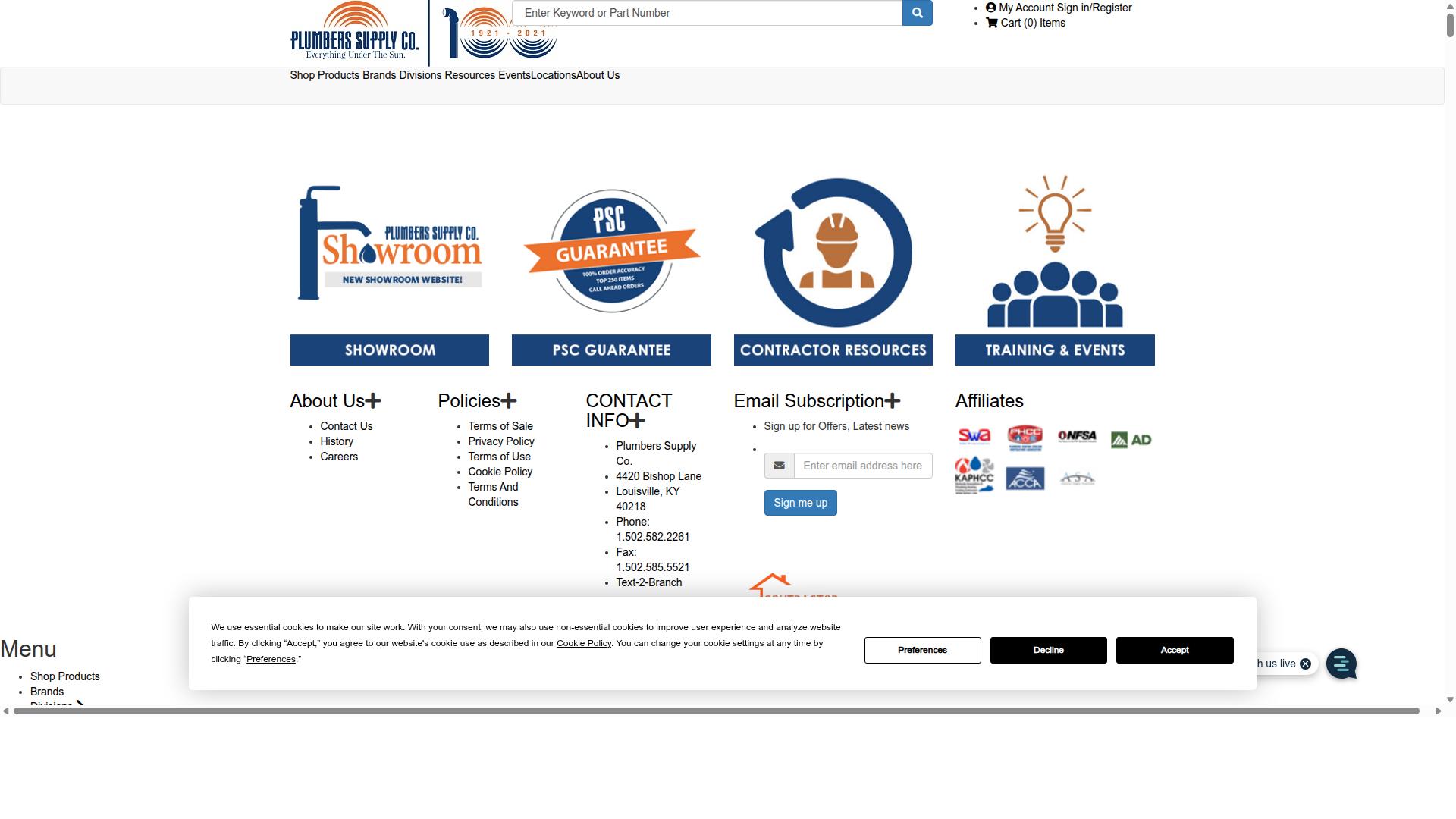 Plumbing Supply and More for Water Heaters website